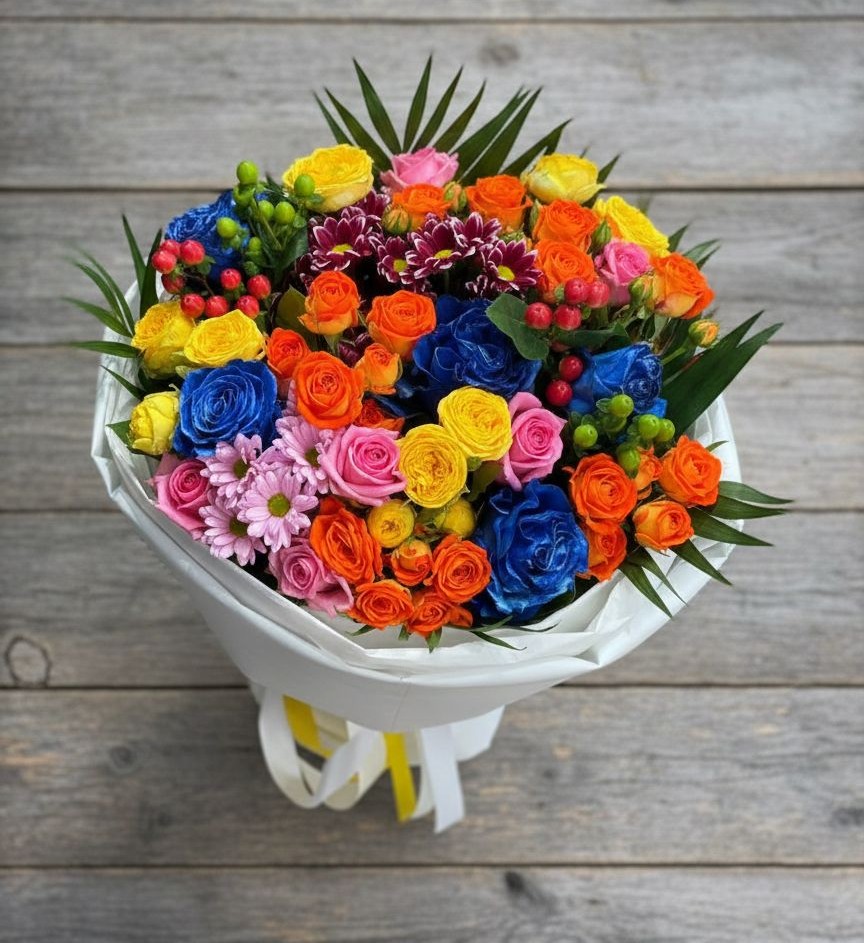 Букет цветов из: Розы и Хризантемы в Кубинке