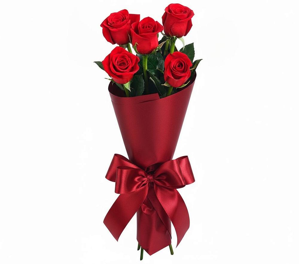 Букет 5 Красных роз Эдлесс Лав в Кубинке