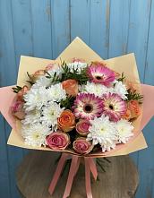 Букет цветов из:  Розы, Герберы и Хризантемы в Кубинке
