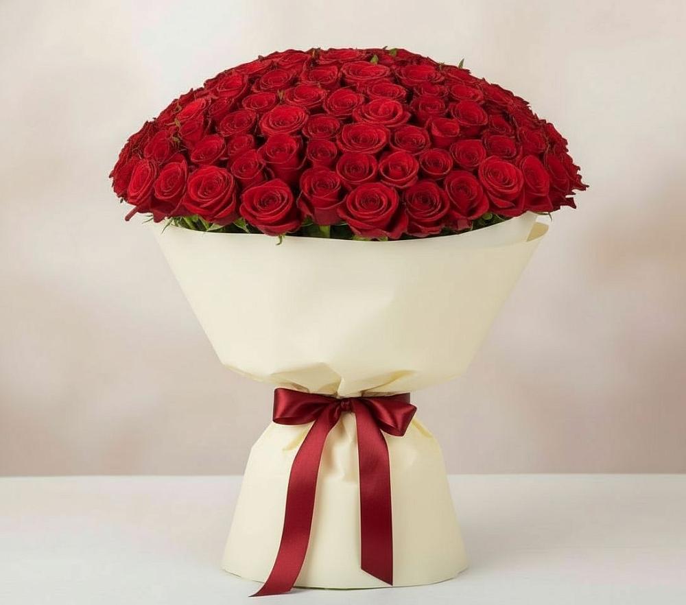 Букет 101 Красная роза Милано в Кубинке