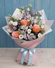 Букет цветов из:  Лизиантусы, Розы, Альстромерии и Гипсофила #REPLACE_PRED# Кубинке