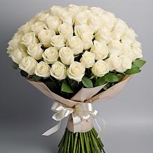 Букет 101 беля роза Белоснежка в Кубинке