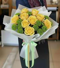 Букет цветов из:  Хризантемы и Розы #REPLACE_PRED# Кубинке